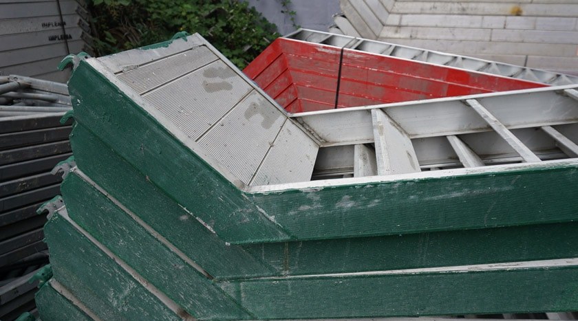 U- Podesttreppe, Aluminium, Tritthöhe 0,20m, 2,5kN/m², 2,57m x 0,64m